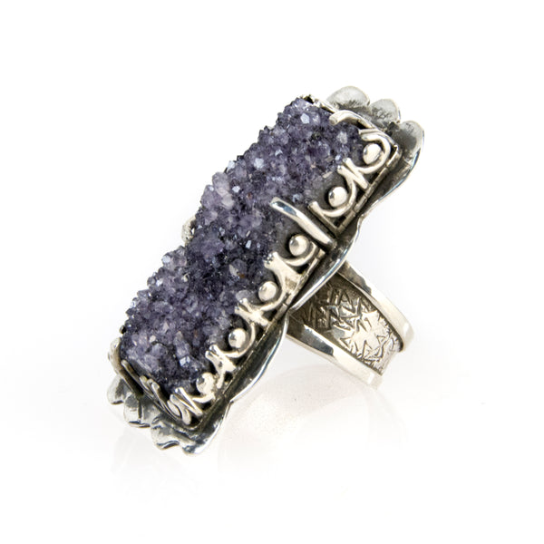 Sterling silver and Amethyst crystal ring