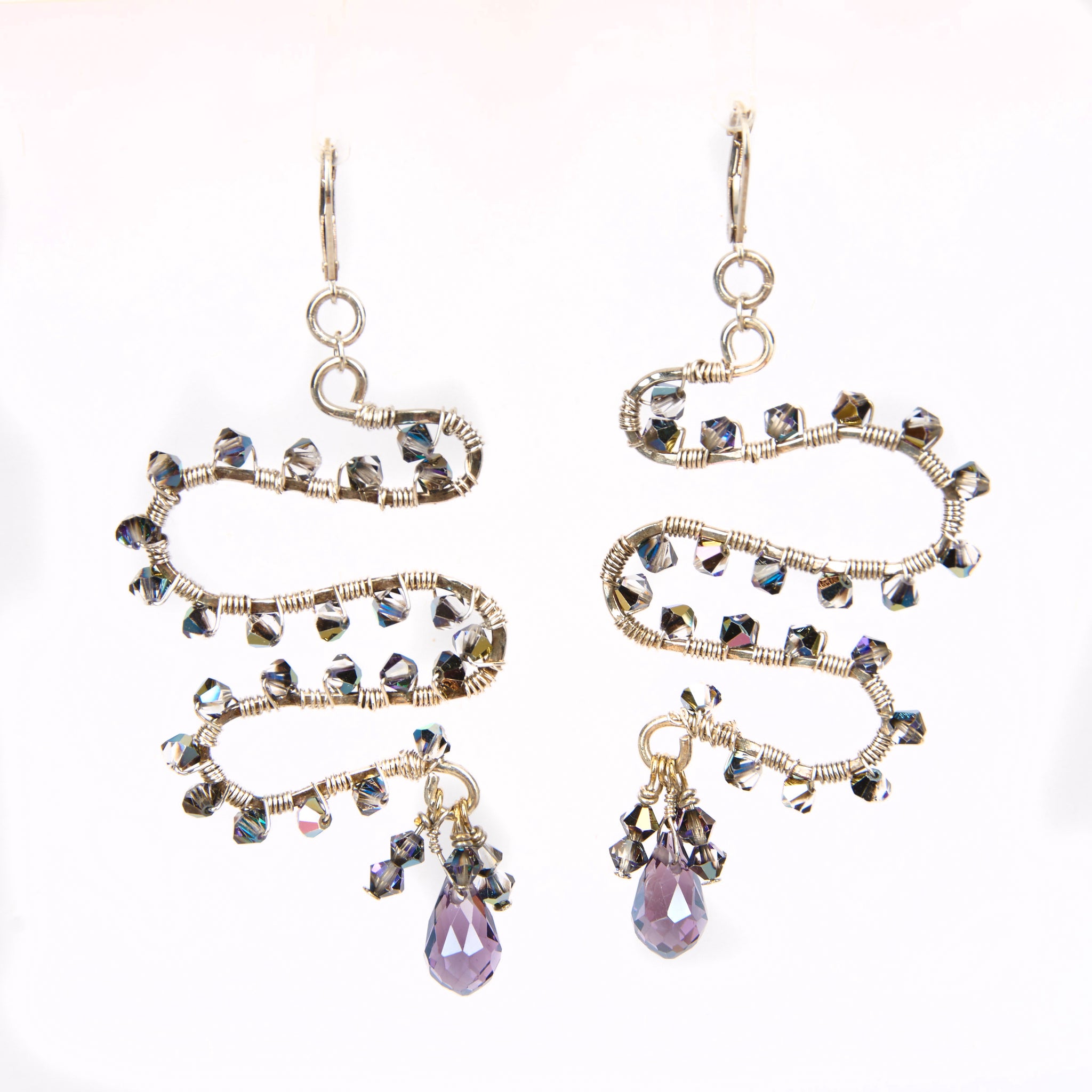 Sterling silver and Swarovski crystal earrings