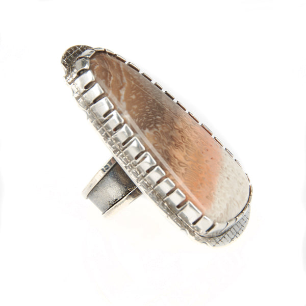 Sterling silver and jasper ring
