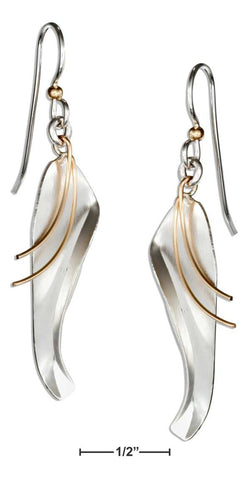 Sterling Silver and 12 Karat Gold Filled Fancy Leaf Earrings