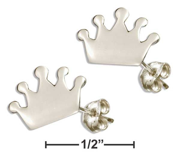 Sterling Silver Mini Crown Earrings